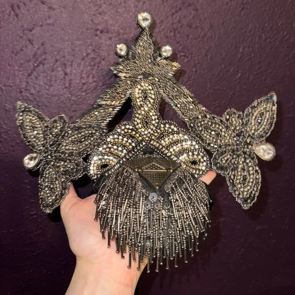 Gothic Handbeaded Headpiece - One of a Kind - Picture 1 of 7